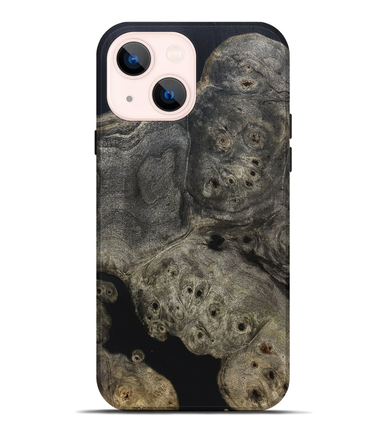 iPhone 14 Plus Wood Live Edge Phone Case - Aura (Pure Black, 823434)