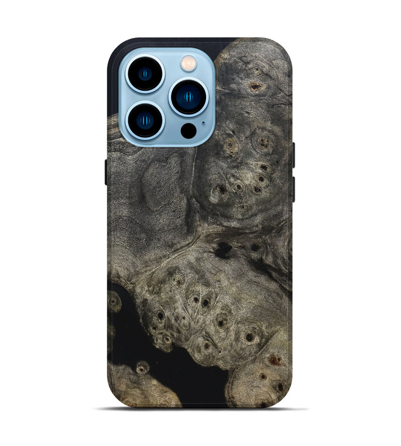 iPhone 14 Pro Wood Live Edge Phone Case - Aura (Pure Black, 823434)