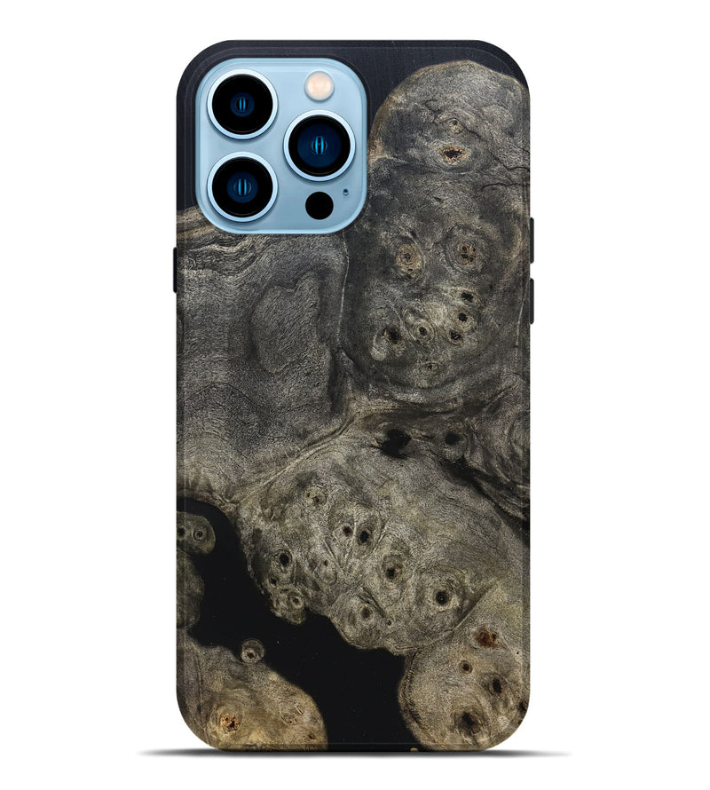 iPhone 14 Pro Max Wood Live Edge Phone Case - Aura (Pure Black, 823434)