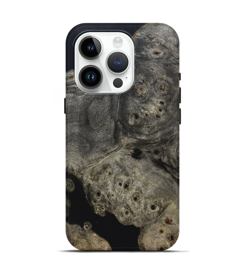 iPhone 15 Pro Wood Live Edge Phone Case - Aura (Pure Black, 823434)