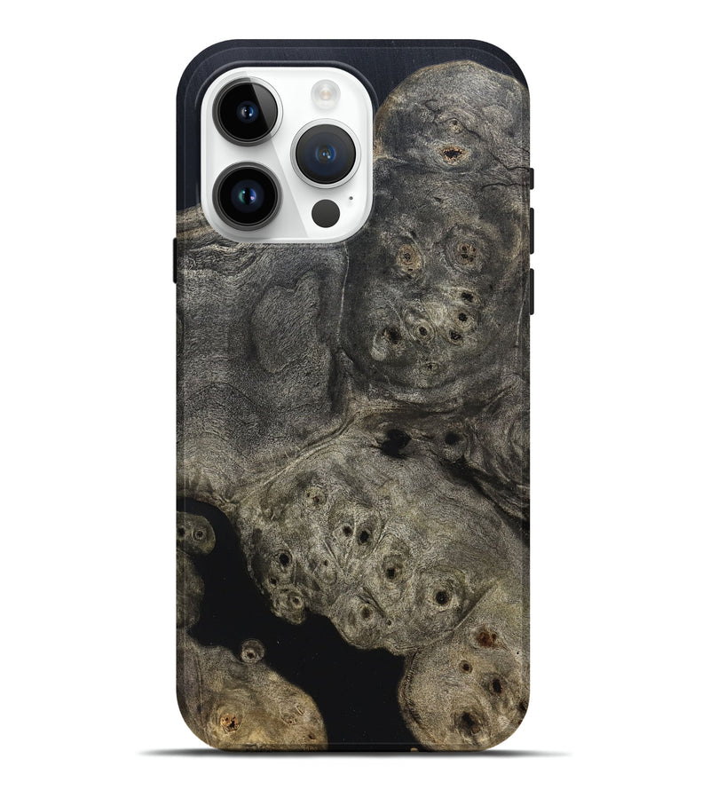 iPhone 15 Pro Max Wood Live Edge Phone Case - Aura (Pure Black, 823434)