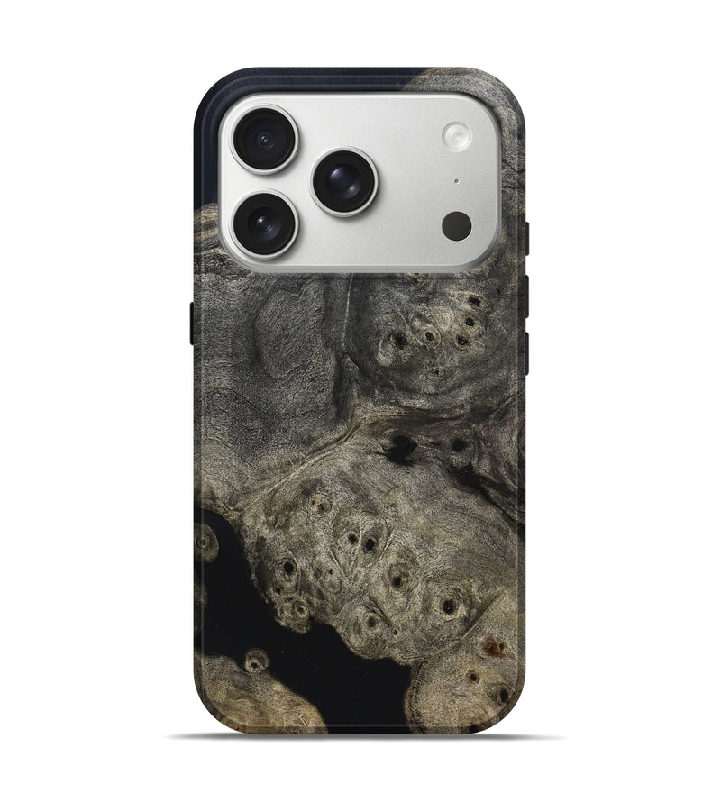 iPhone 17 Pro Wood Live Edge Phone Case - Aura (Pure Black, 823434)