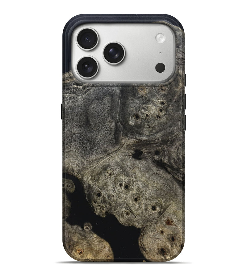 iPhone 17 Pro Max Wood Live Edge Phone Case - Aura (Pure Black, 823434)