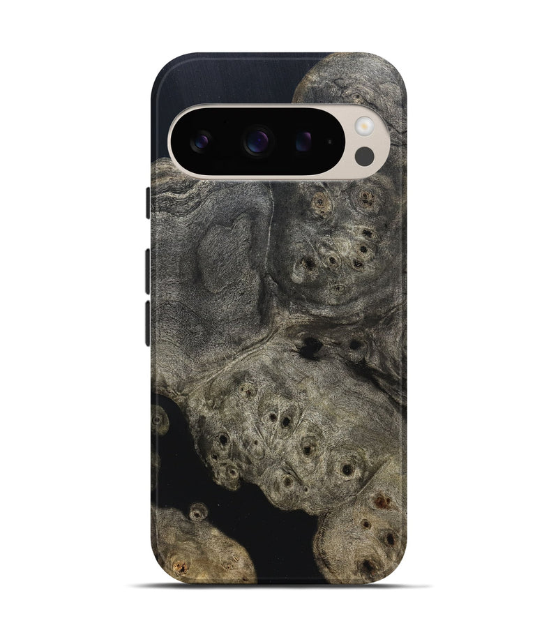 Pixel 9 Pro Wood Live Edge Phone Case - Aura (Pure Black, 823434)