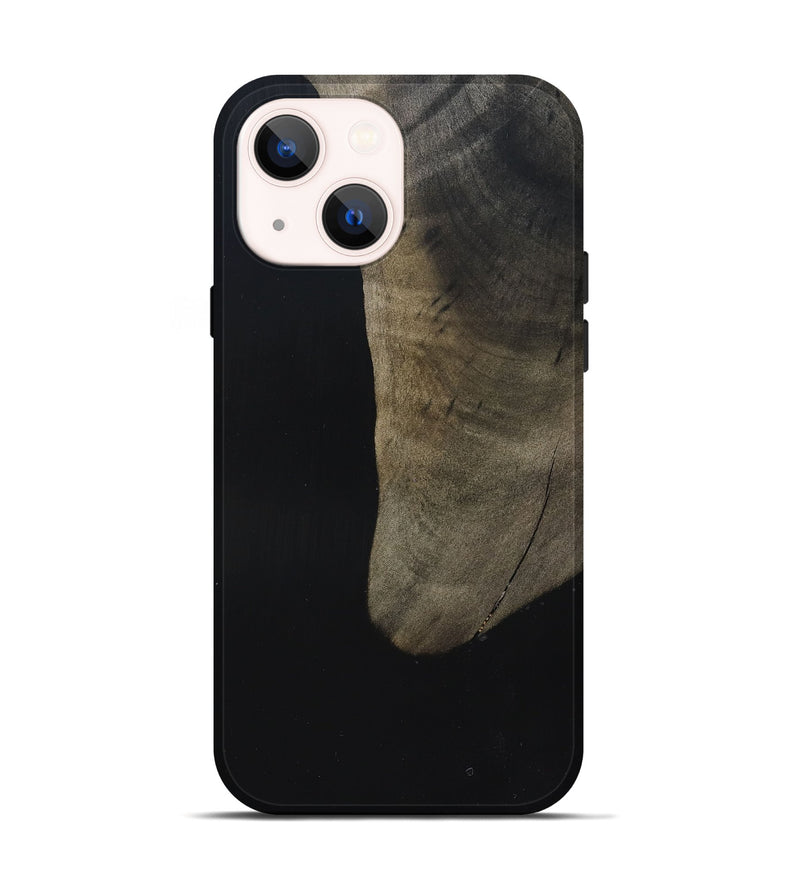 iPhone 14 Wood Live Edge Phone Case - Maisy (Pure Black, 823435)