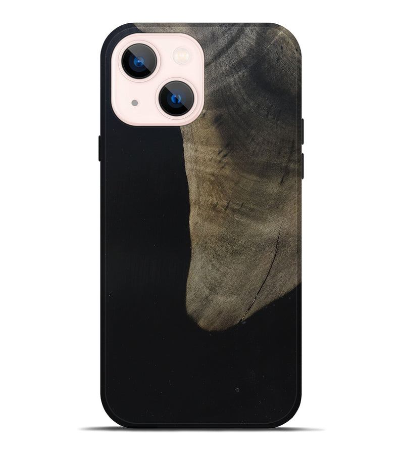 iPhone 14 Plus Wood Live Edge Phone Case - Maisy (Pure Black, 823435)