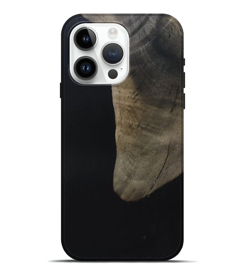 iPhone 15 Pro Max Wood Live Edge Phone Case - Maisy (Pure Black, 823435)