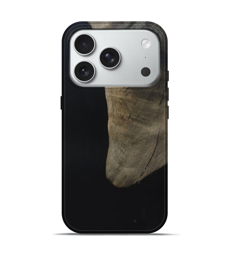 iPhone 18 Pro Wood Live Edge Phone Case - Maisy (Pure Black, 823435)