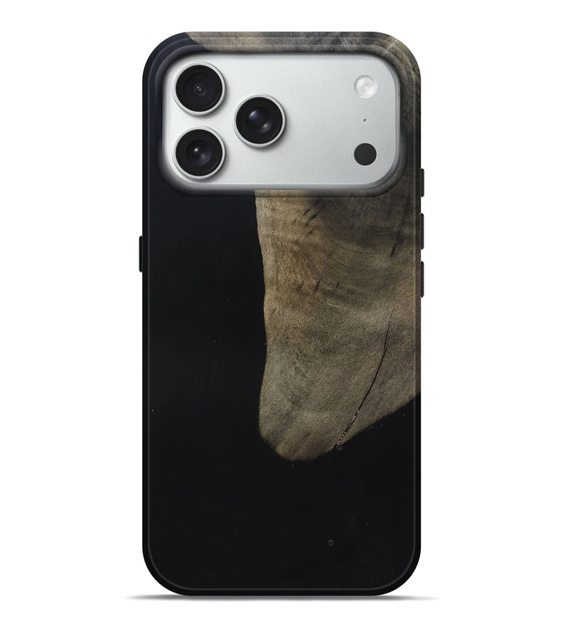 iPhone 18 Pro Max Wood Live Edge Phone Case - Maisy (Pure Black, 823435)