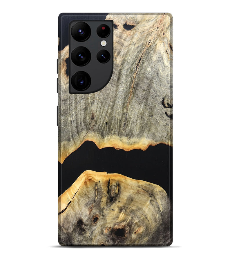 Galaxy S22 Ultra Wood Live Edge Phone Case - Jordon (Pure Black, 823436)