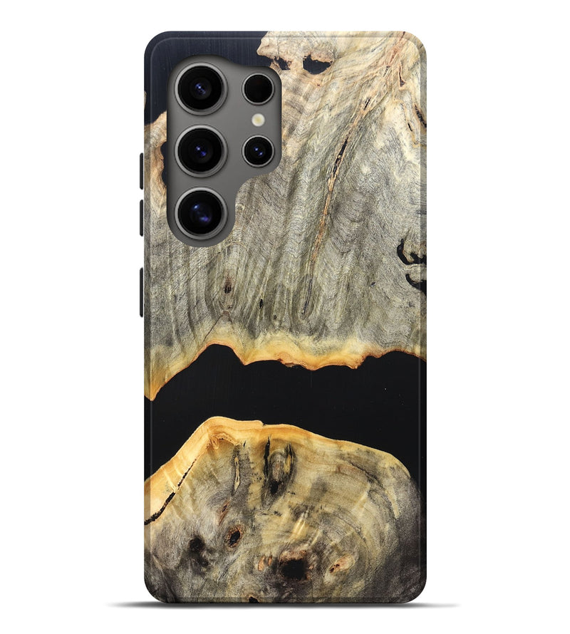 Galaxy S25 Ultra Wood Live Edge Phone Case - Jordon (Pure Black, 823436)