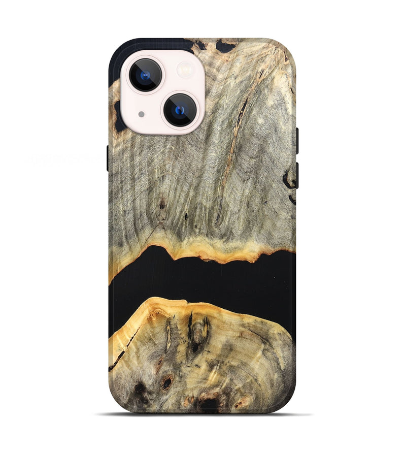 iPhone 13 Wood Live Edge Phone Case - Jordon (Pure Black, 823436)