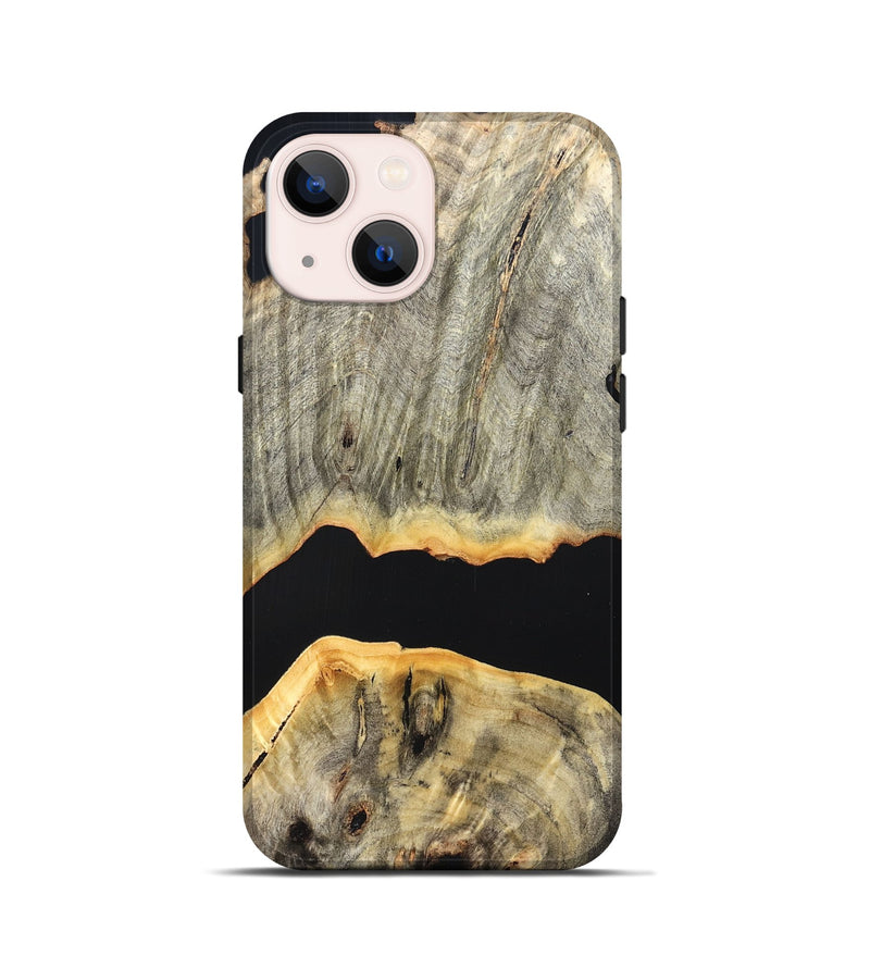 iPhone 13 mini Wood Live Edge Phone Case - Jordon (Pure Black, 823436)