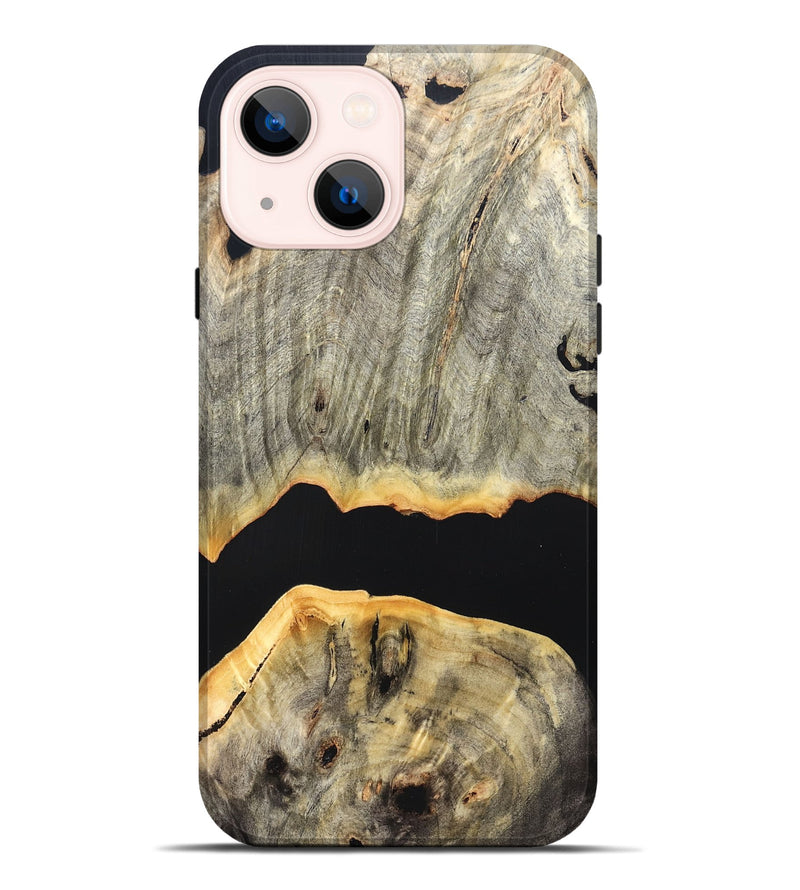 iPhone 14 Plus Wood Live Edge Phone Case - Jordon (Pure Black, 823436)