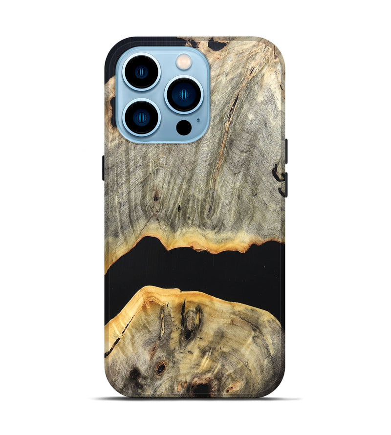 iPhone 14 Pro Wood Live Edge Phone Case - Jordon (Pure Black, 823436)
