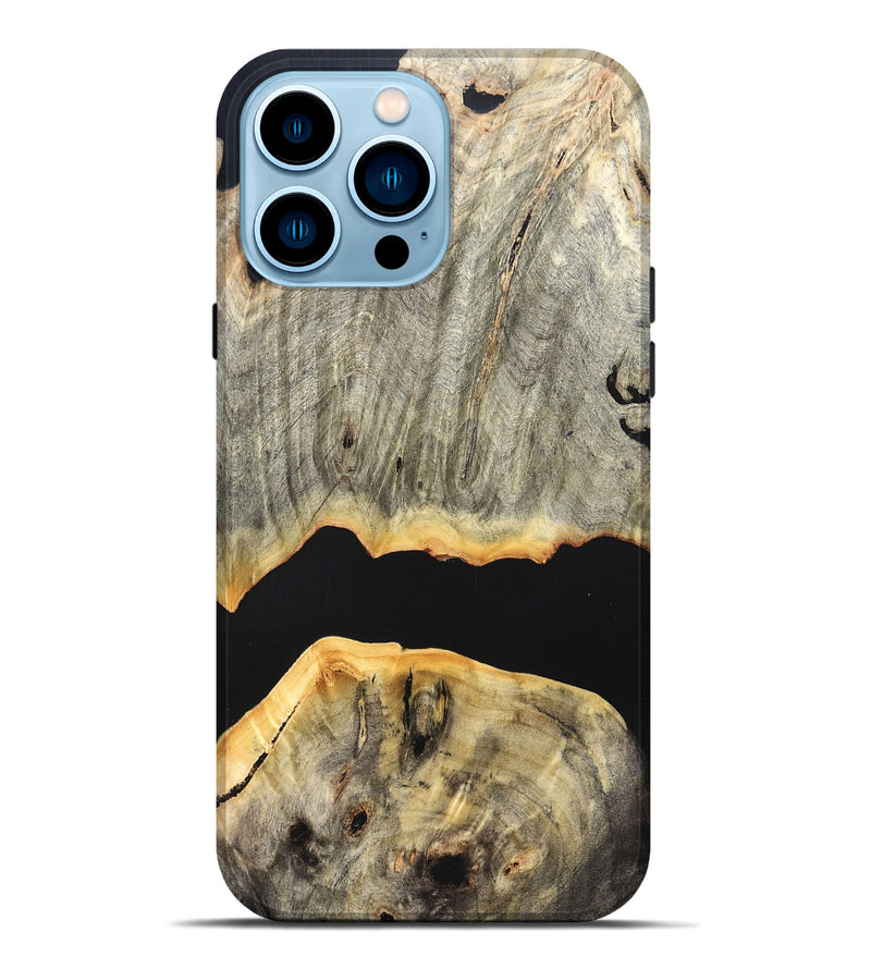 iPhone 14 Pro Max Wood Live Edge Phone Case - Jordon (Pure Black, 823436)