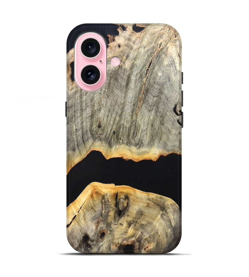 iPhone 17 Wood Live Edge Phone Case - Jordon (Pure Black, 823436)