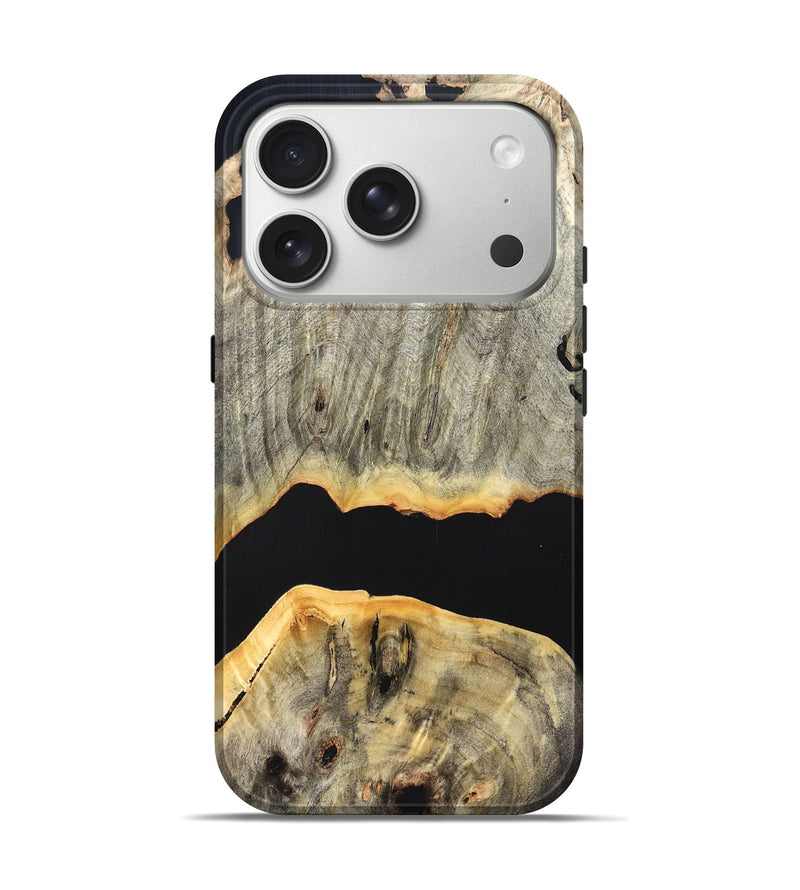 iPhone 17 Pro Wood Live Edge Phone Case - Jordon (Pure Black, 823436)