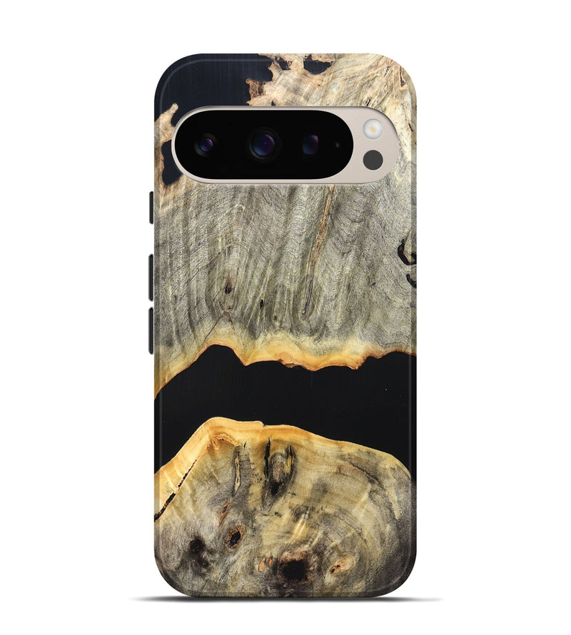 Pixel 9 Pro Wood Live Edge Phone Case - Jordon (Pure Black, 823436)
