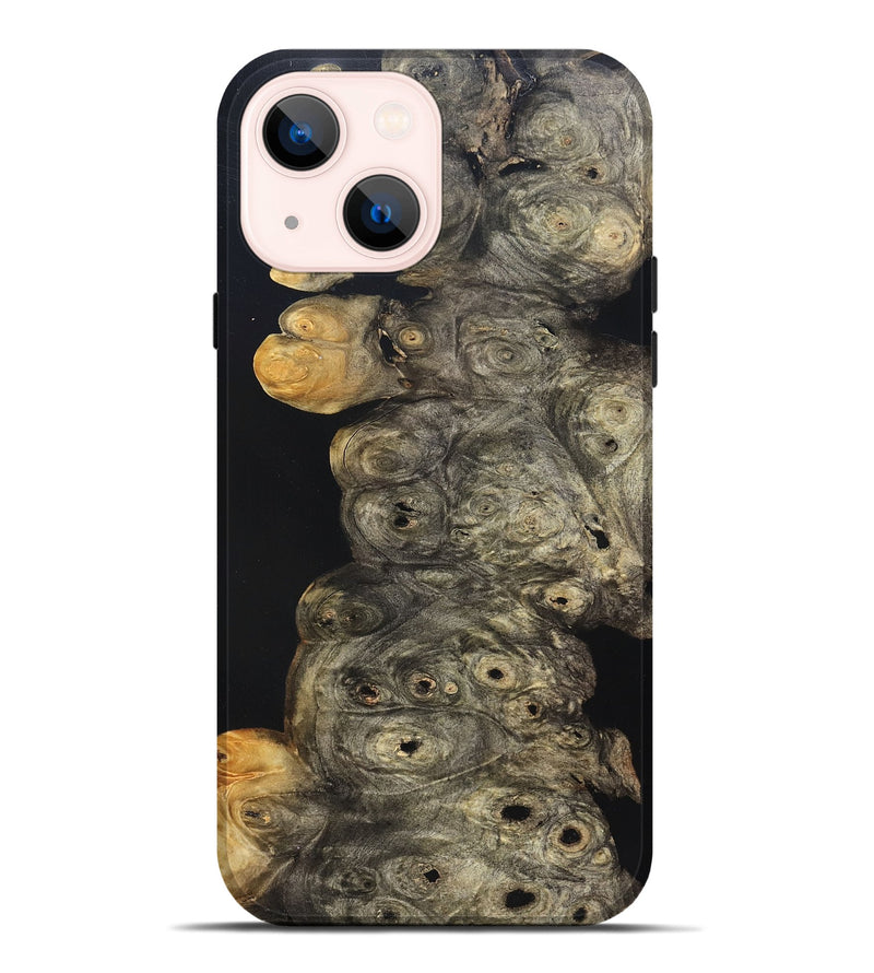 iPhone 14 Plus Wood Live Edge Phone Case - Harry (Pure Black, 823437)