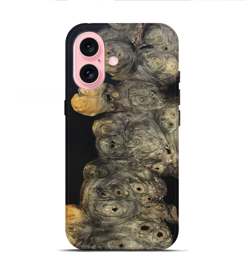 iPhone 16 Wood Live Edge Phone Case - Harry (Pure Black, 823437)