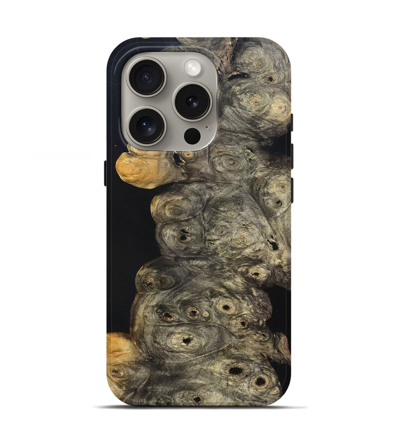 iPhone 16 Pro Wood Live Edge Phone Case - Harry (Pure Black, 823437)
