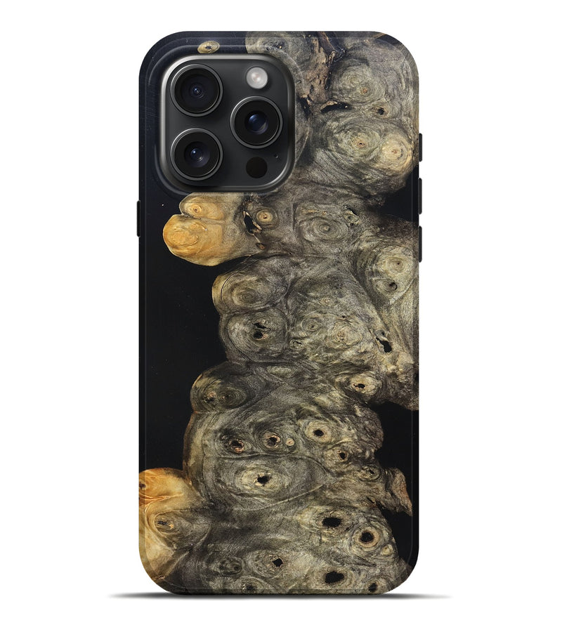 iPhone 16 Pro Max Wood Live Edge Phone Case - Harry (Pure Black, 823437)