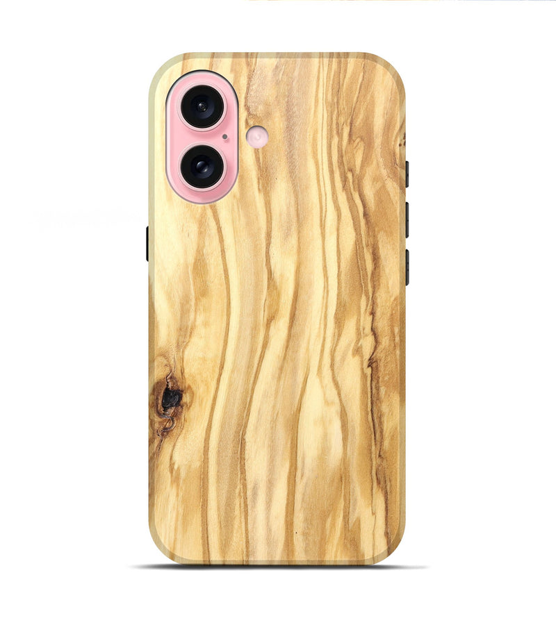 iPhone 16 Wood Live Edge Phone Case - Jenifer (Solid Wood, 823438)