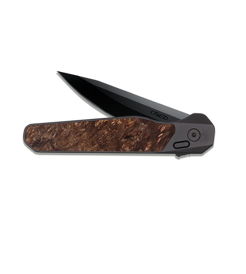 EDC Dark Slate Wood Pocket Knife - Lona (Wood Burl, 823442)
