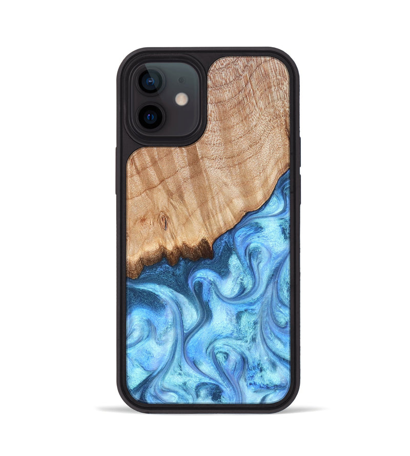 iPhone 12 Wood Phone Case - Kami (Blue, 823444)