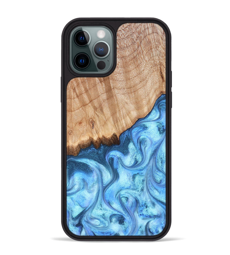 iPhone 12 Pro Max Wood Phone Case - Kami (Blue, 823444)