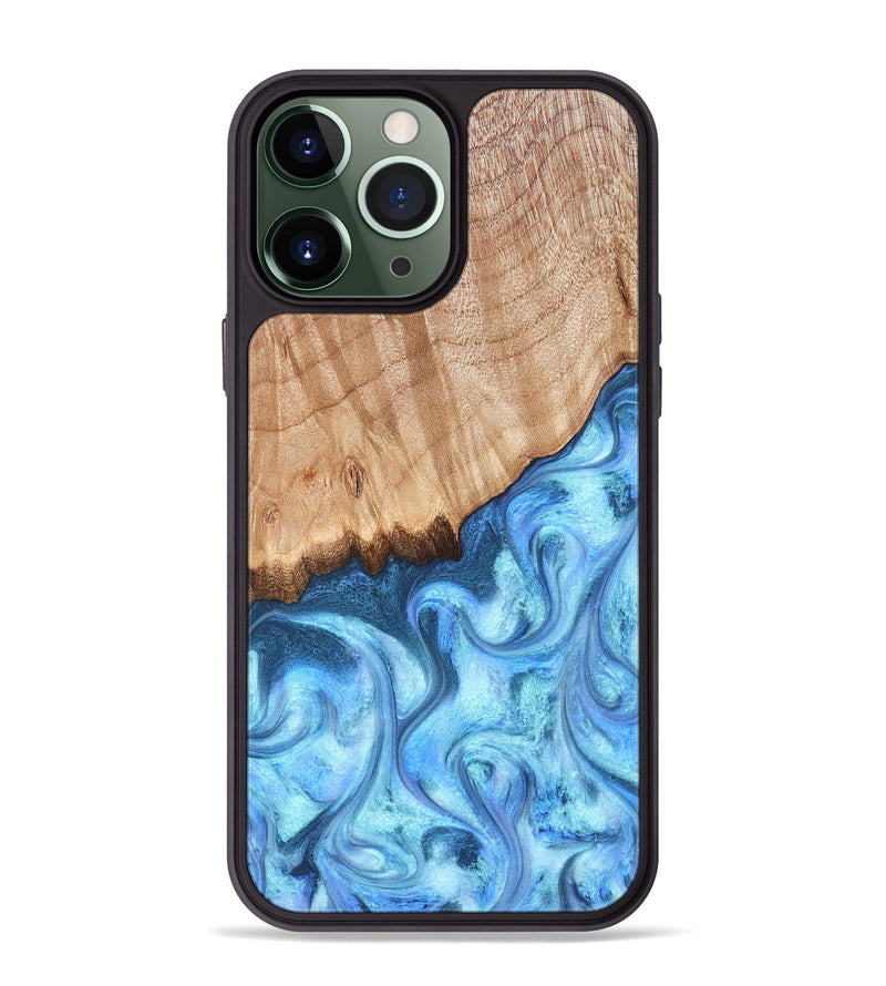 iPhone 13 Pro Max Wood Phone Case - Kami (Blue, 823444)