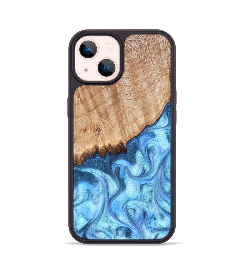 iPhone 14 Wood Phone Case - Kami (Blue, 823444)