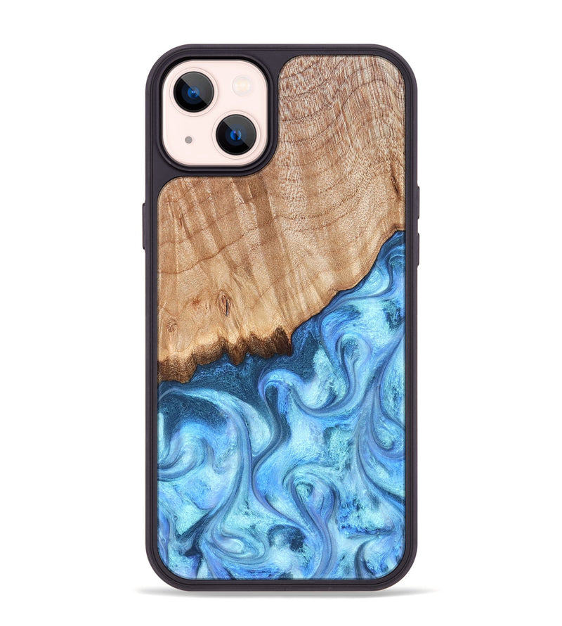 iPhone 14 Plus Wood Phone Case - Kami (Blue, 823444)