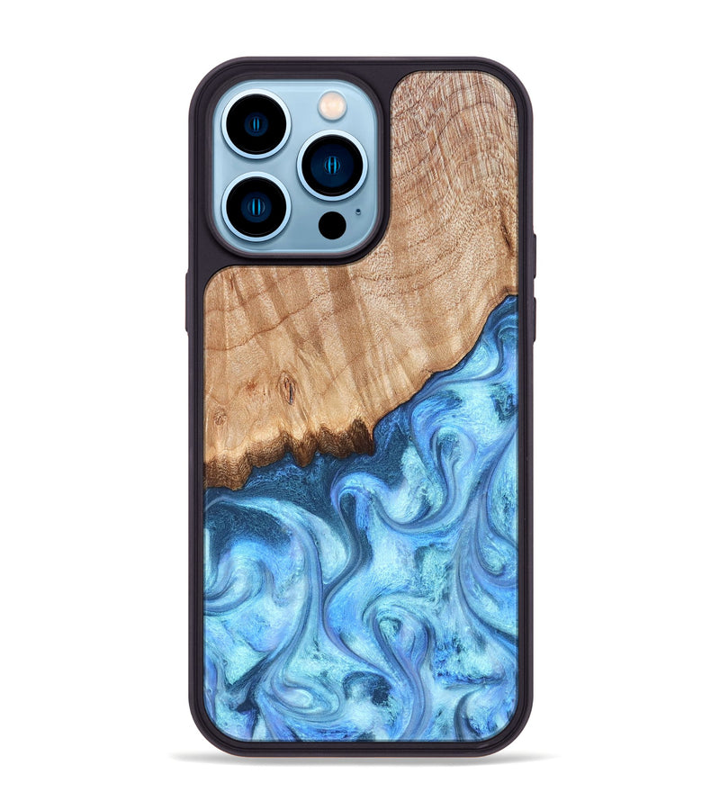 iPhone 14 Pro Max Wood Phone Case - Kami (Blue, 823444)