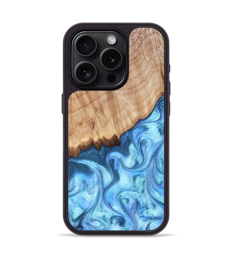 iPhone 15 Pro Wood Phone Case - Kami (Blue, 823444)
