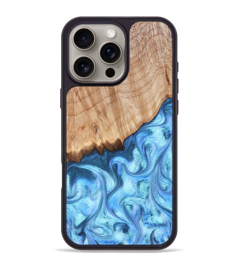 iPhone 16 Pro Max Wood Phone Case - Kami (Blue, 823444)
