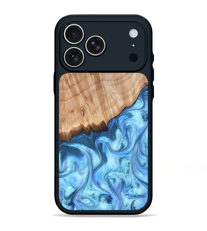 iPhone 17 Pro Max Wood Phone Case - Kami (Blue, 823444)