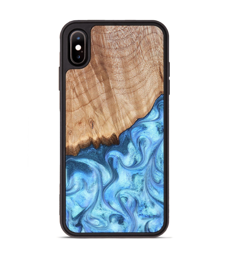 iPhone Xs Max Wood Phone Case - Kami (Blue, 823444)