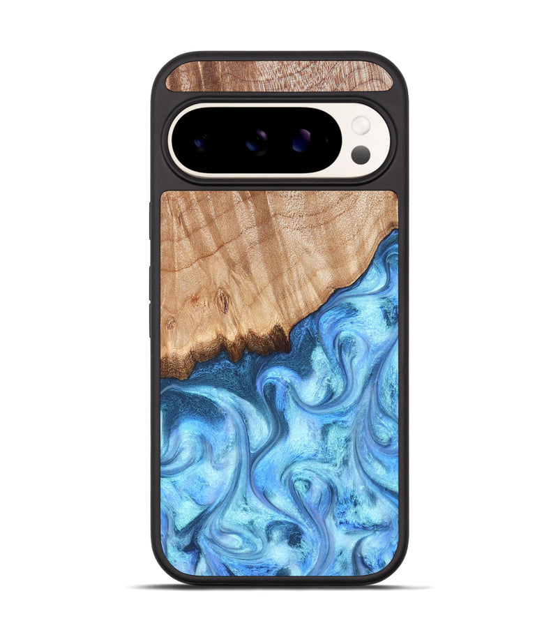 Pixel 9 Wood Phone Case - Kami (Blue, 823444)