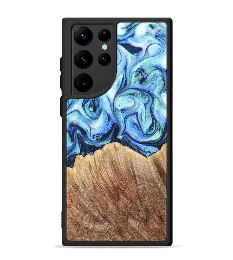 Galaxy S22 Ultra Wood Phone Case - Vina (Blue, 823445)