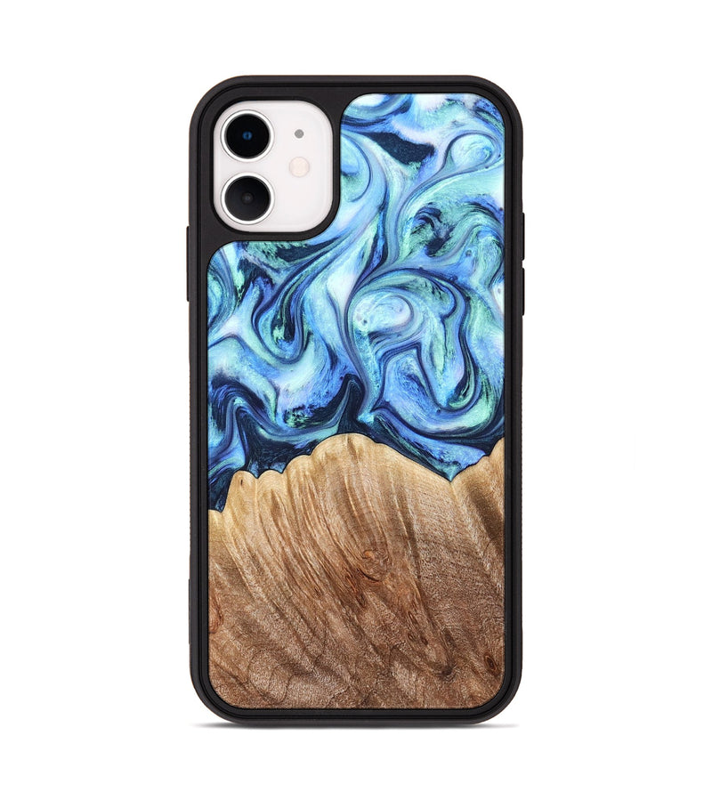 iPhone 11 Wood Phone Case - Vina (Blue, 823445)