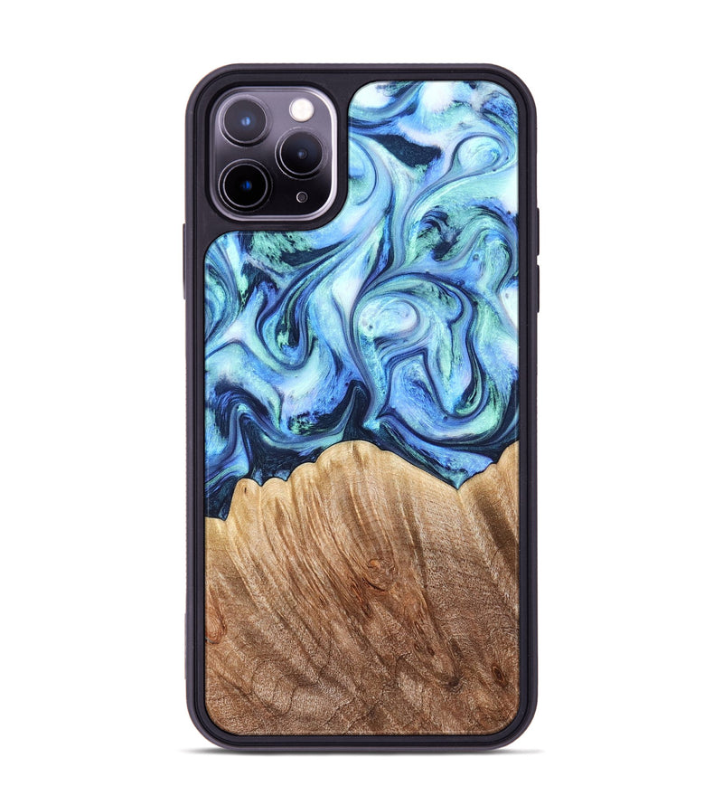 iPhone 11 Pro Max Wood Phone Case - Vina (Blue, 823445)