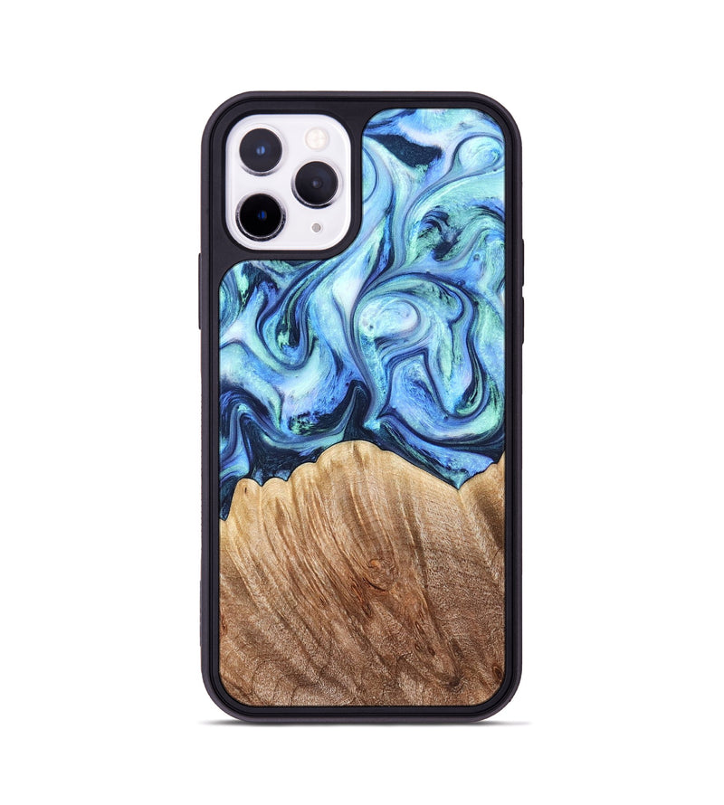 iPhone 11 Pro Wood Phone Case - Vina (Blue, 823445)