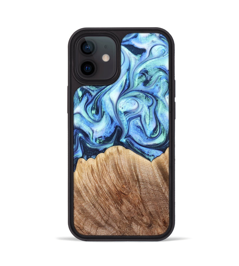 iPhone 12 Wood Phone Case - Vina (Blue, 823445)