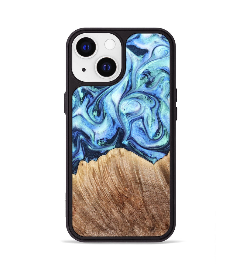 iPhone 13 Wood Phone Case - Vina (Blue, 823445)