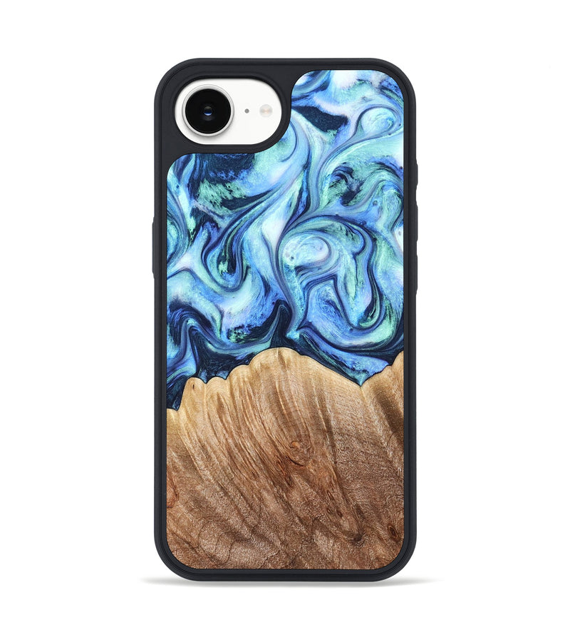 iPhone 16e Wood Phone Case - Vina (Blue, 823445)