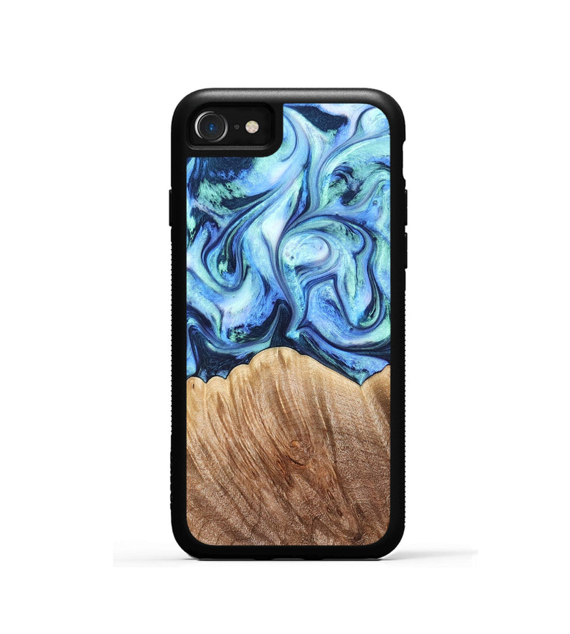 iPhone SE Wood Phone Case - Vina (Blue, 823445)