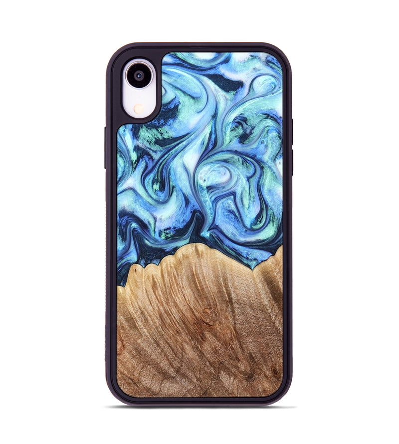 iPhone Xr Wood Phone Case - Vina (Blue, 823445)