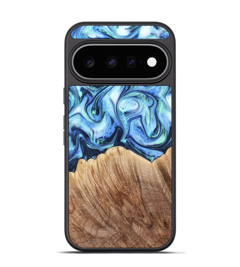 Pixel 11 Pro Wood Phone Case - Vina (Blue, 823445)